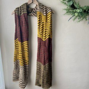 Essential Multicolored Earth Tone Wave Scarf